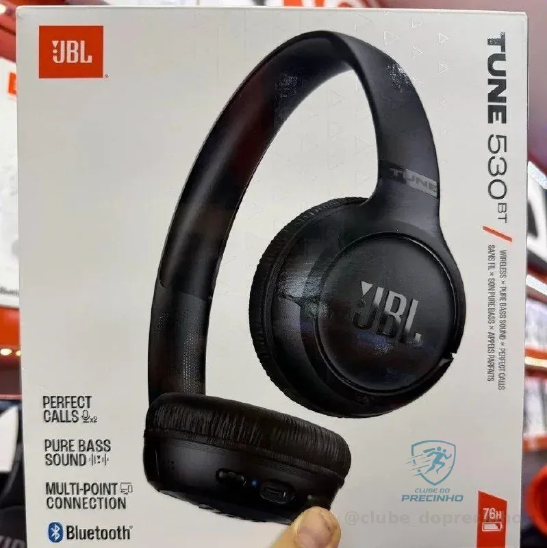 JBL, Fone de Ouvido Bluetooth Over-Ear, Tune 530BT, Sem Fio, Até 76 Horas de Bateria - Preto