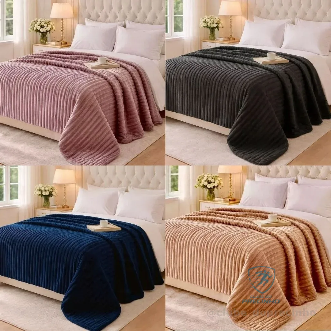 Manta Casal Confort Canelada 2,00 x 1,80 Mt Varias Cores