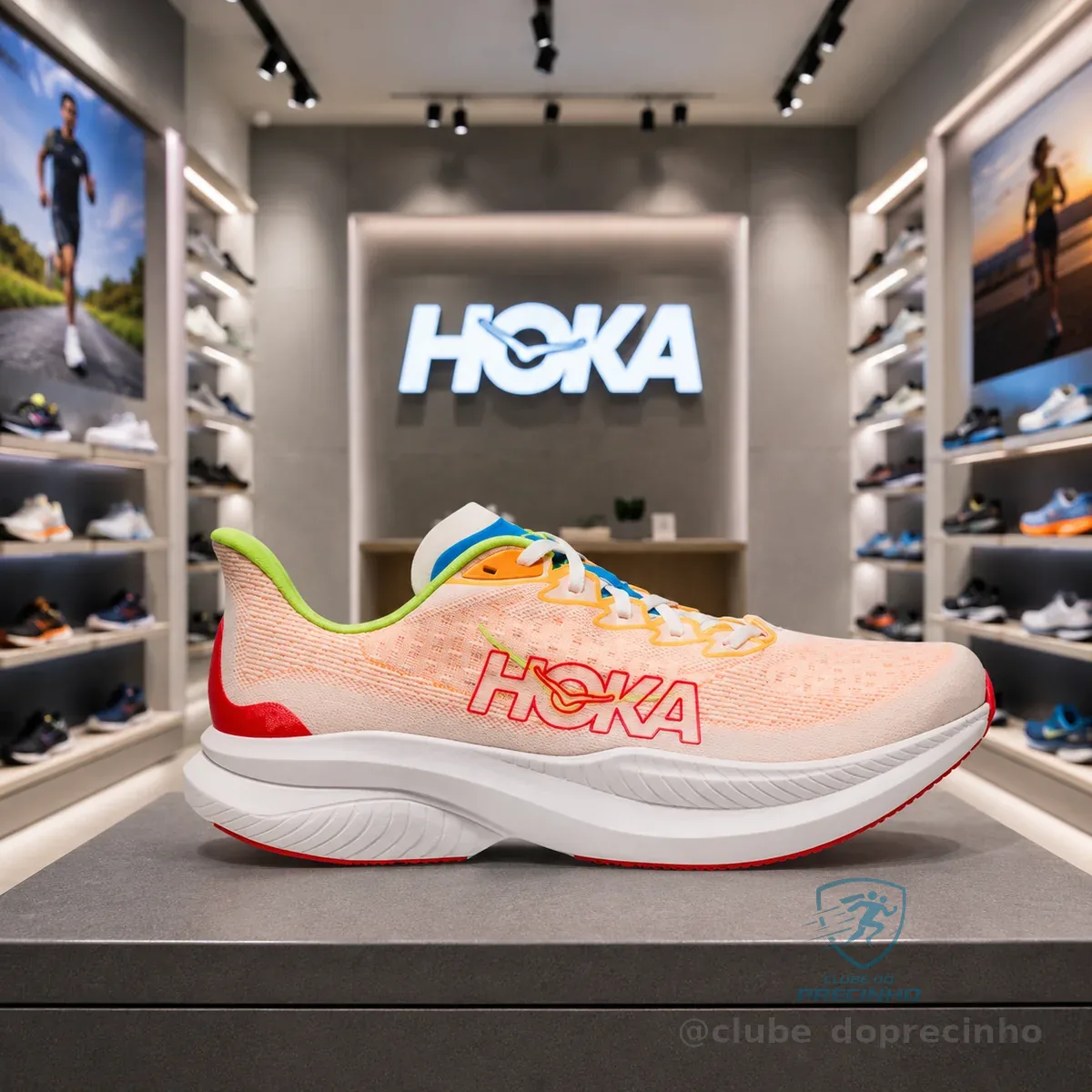 Tênis Masculino de Corrida Mach 6 Hoka Laranja - 39, 40, 41, 42, 43 e 44