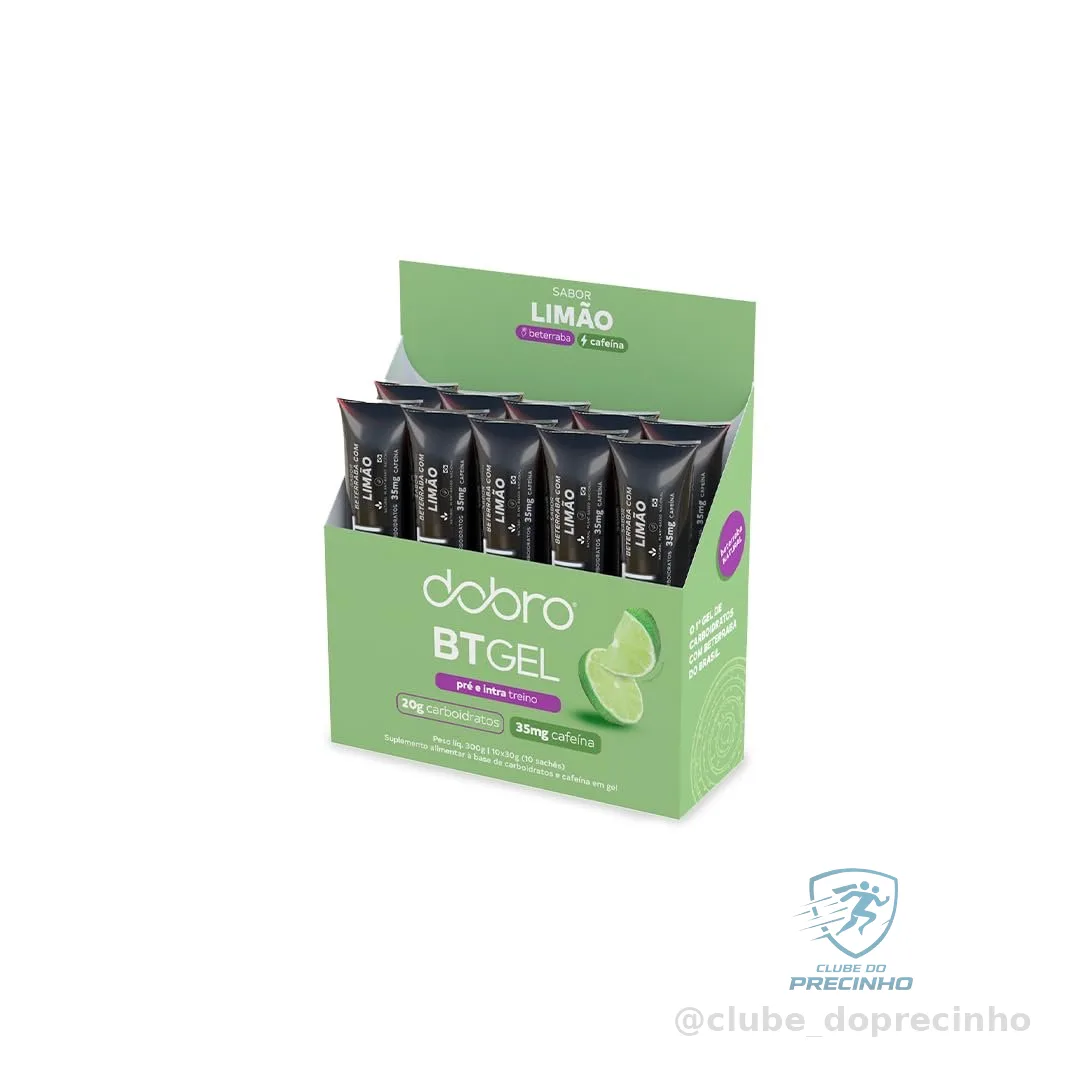 BT Gel, Dobro, Gel de Carboidrato, Com Cafeína, Sabor Beterraba com Limão, 10 sachês de 30g