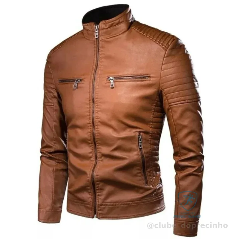 Jaqueta De Couro Forrada Masculina Moda Inverno Motoqueiro Frio III Shopee