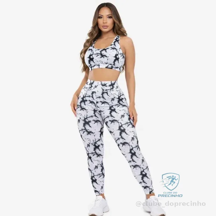 Conjunto fitness feminino legging cintura alta e top Mercado Livre