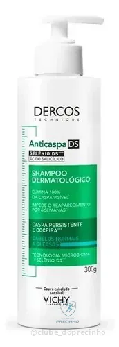 Shampoo Anticaspa Para Cabelos Normais A Oleosos Dercos Ds Vichy 300g