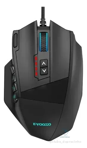 Mouse Gamer Mmo E-yooso X-39pro 18 Botões Programáveis, Dpi Ajustável Até 24.000 E Iluminação Rgb Para Alta Performance Em Jogos Preto