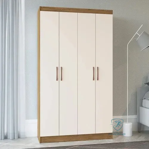 Armário Multiuso 4 Portas Dueto 5000 Móveis Doripel Fi Off White/nogueira