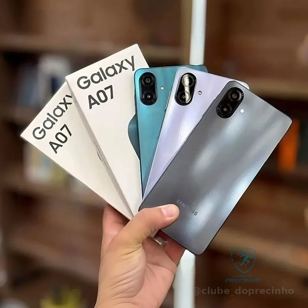 Celular Galaxy A07 Tela 6.7 128GB 4G 90Hz Câmera Dupla 50MP Preto Samsung