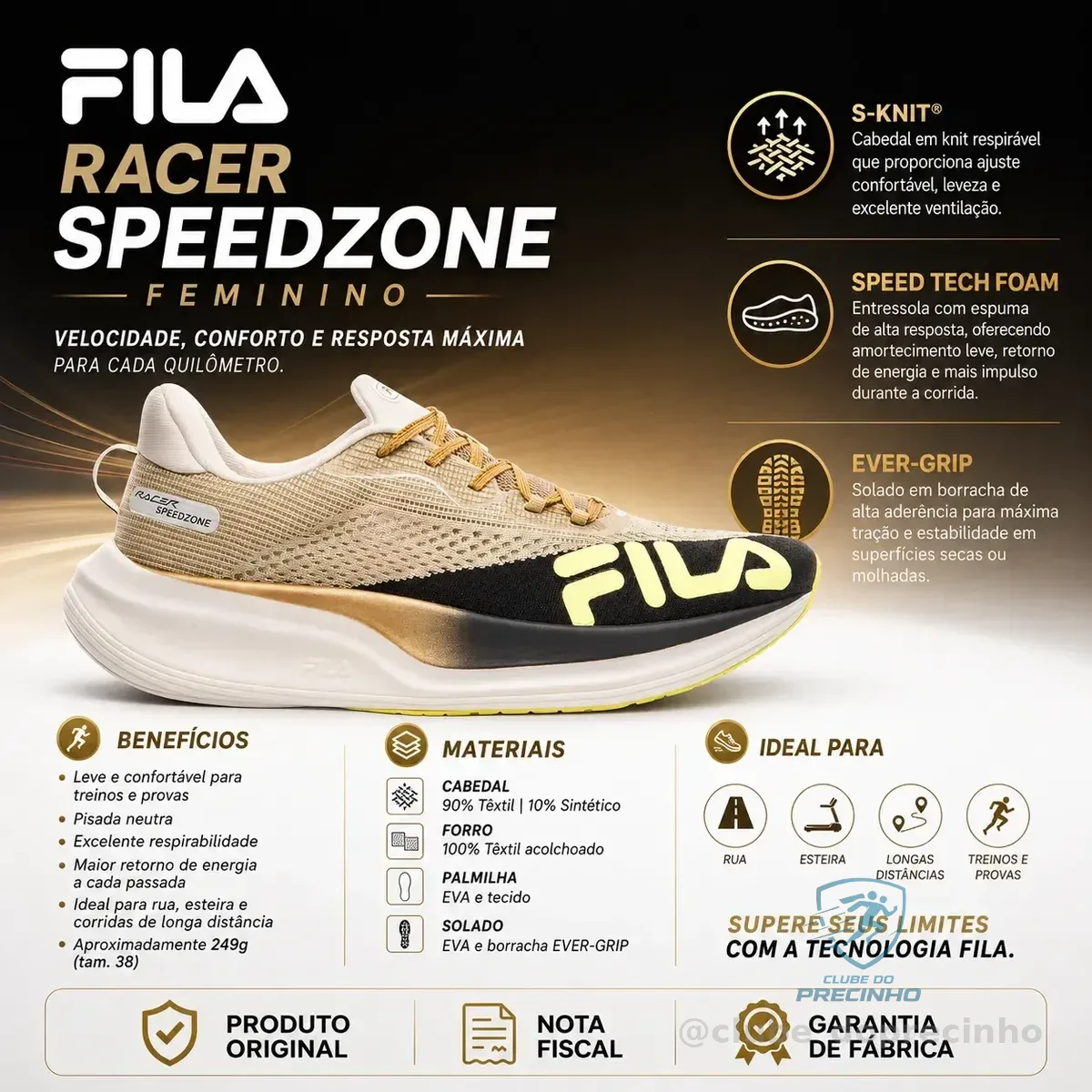 Tênis Fila Racer Speedzone - 34, 35, 36, 37, 38, 39 e 40