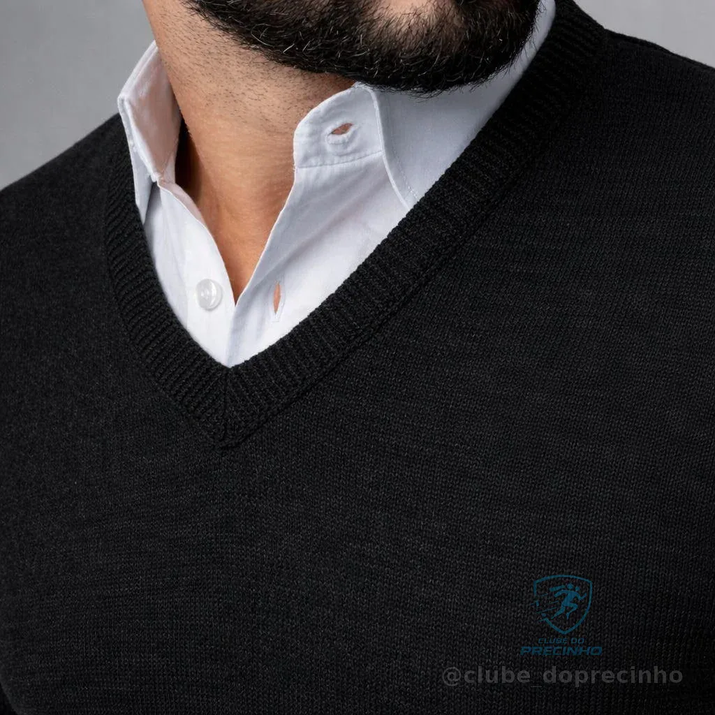 Sueter Masculino Decote V Blusa Lã Cardigan Básico Tricot Mercado Livre