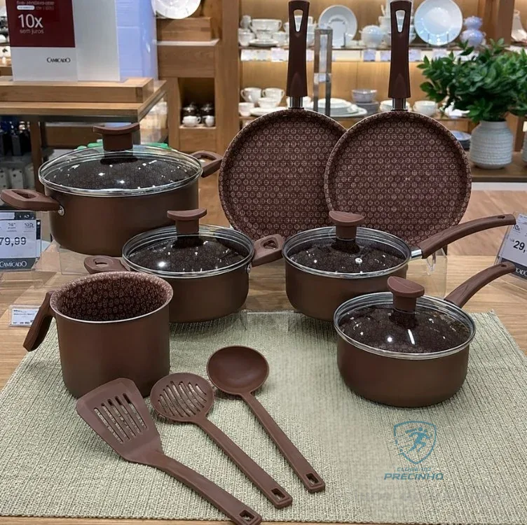 Conjunto de Panelas 10 peças Disegno Marrom - DITALIA PANELAS