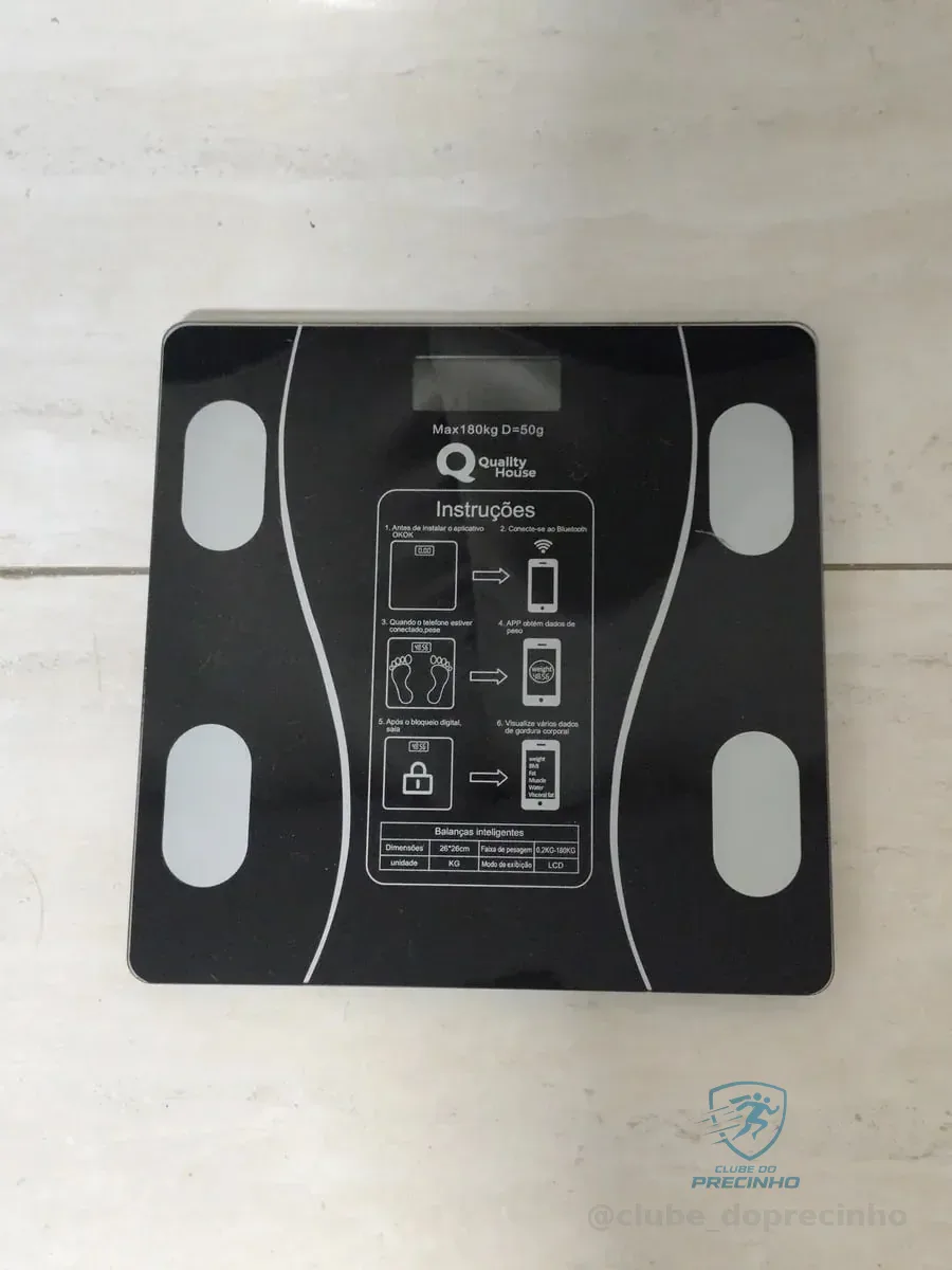 Balança Bioimpedância Digital 180kg Smart IMC Profissional Rishon com Aplicativo Mercado Livre