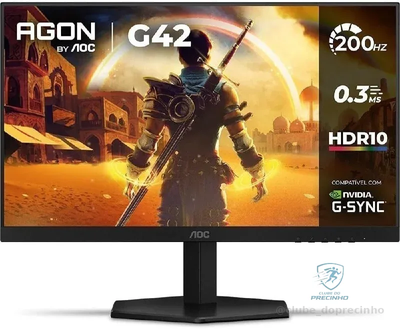 Monitor Gamer Agon G42 24” Aoc Full Hd, 200hz, 0.3ms Com 10000:1 De Contraste - 24g42he - Bivolt
