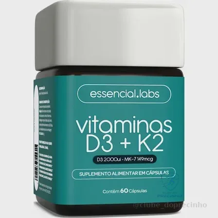Vitamina D3 + K2 Menaquinona-7 - Fórmula Com Máxima Concentração E Biodisponibilidade - 60 Cápsulas Sem Sabor Mercado Livre