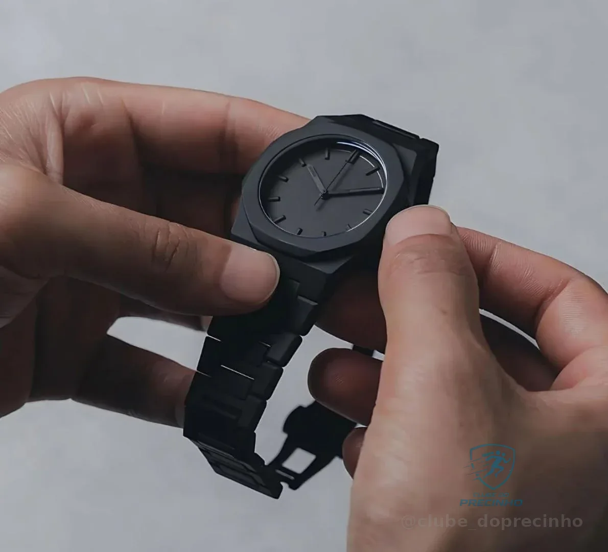 Relógio Minimalista All Black Chanfrado Mercado Livre