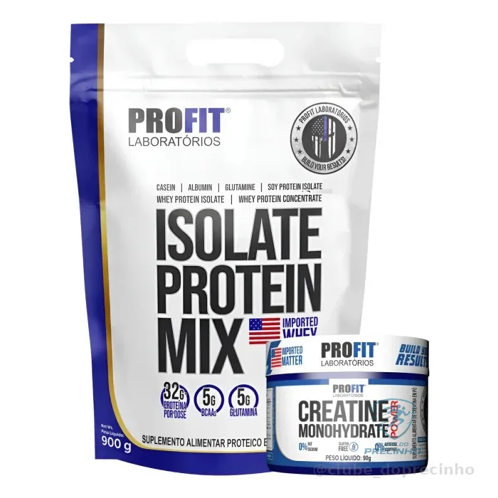 Kit Whey Protein Isolate Mix + Creatina 90g Profit Mercado Livre