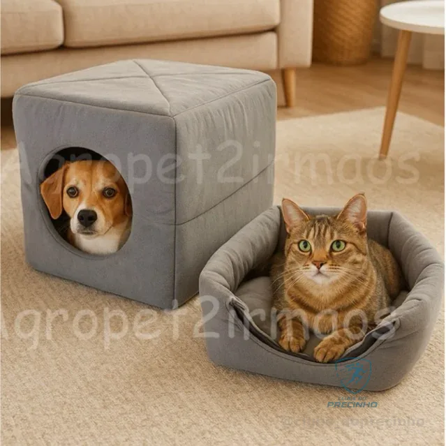 Caminha Pet Toca Iglu 2 EM 1 Cama Para Cães e Gatos Com Almofada Shopee