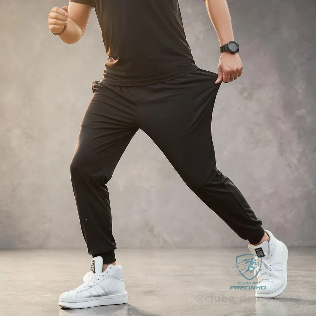 Kit 2 Calça Jogger P ao G4 Helanca para Treino/Academia Esportiva Masculina Original com Punho Shopee