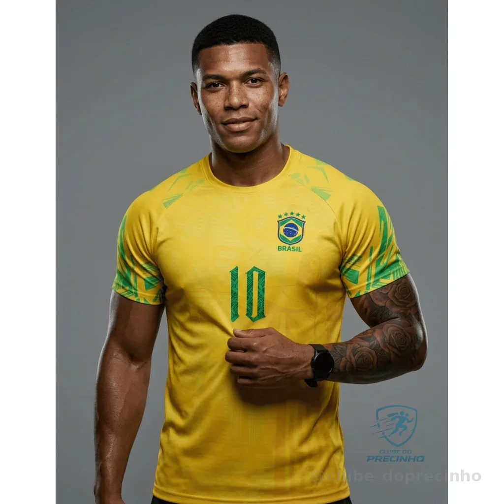 Camisa Camiseta Dry Fit Masculina Brasil Copa Do Mundo Com Proteção Uv Shopee