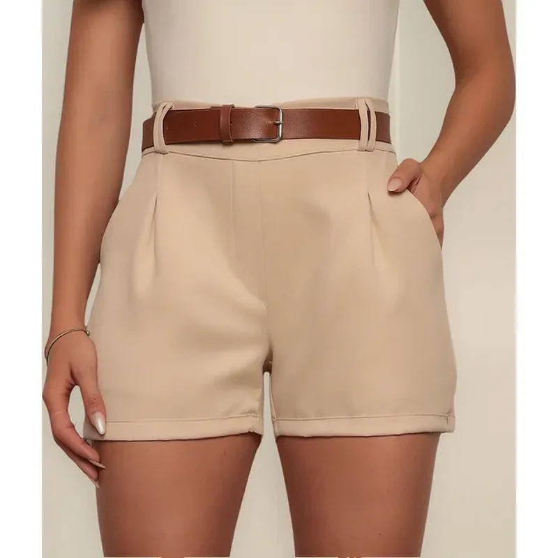 Shorts Feminino Cintura Alta Meia Coxa Alfaiataria C/ Cinto