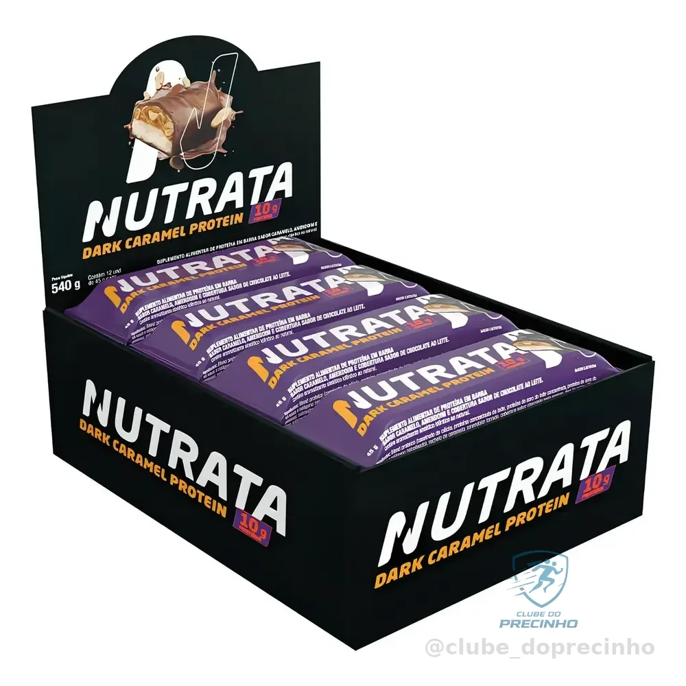 Barra Dark Caramel Protein 45g Display Com 12 Unidades Nutrata
