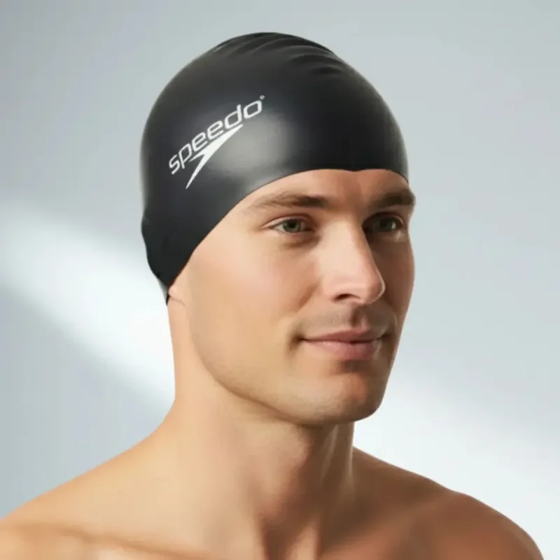 Touca De Silicone Para Natação Speedo Lisa Cor Preta Tamanho Único Preto Liso