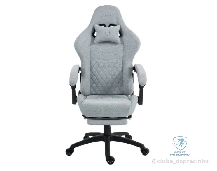 Cadeira Gamer Husky Tempest 700, Até 145kg, Almofadas, Reclinável 150º, Tecido, Descanso para Pés, Cinza - HCG700CZT