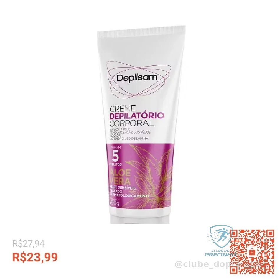 Creme Depilatório Corporal Depilsam Aloe Vera 200GB