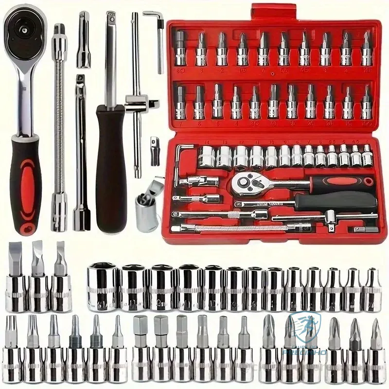 40/46 Peças Verde Kit Chaves Jogo Catraca Reversível Soquetes Maleta Promoção promoção Shopee