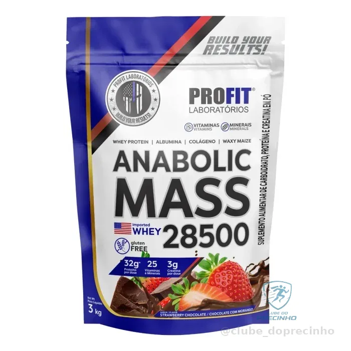 Anabolic Mass 28500 3kg Chocolate Morango Mercado Livre
