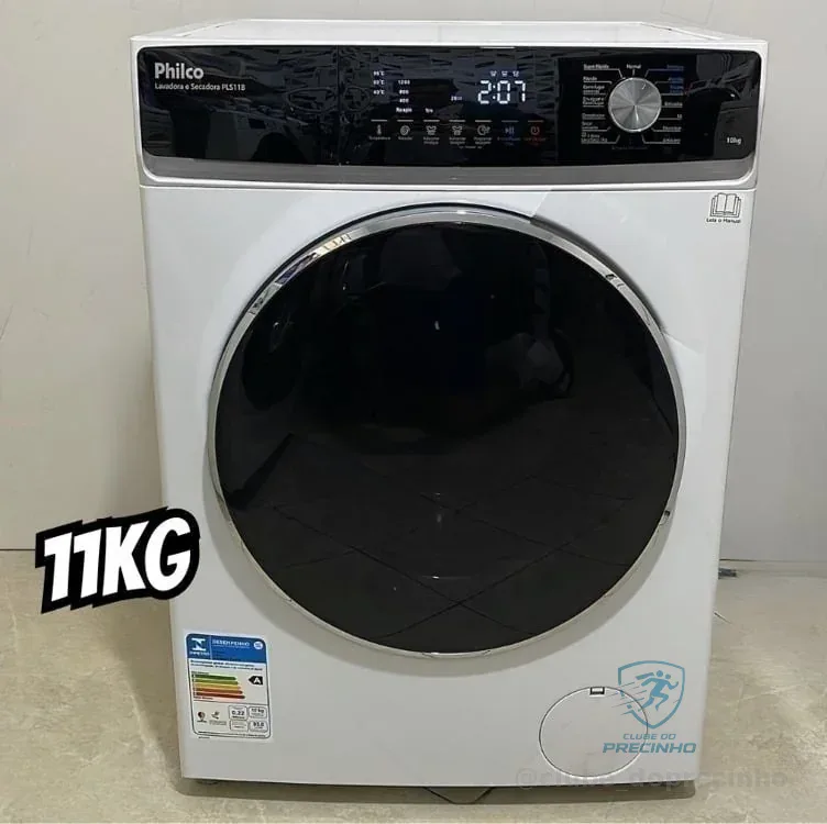 Lava e Seca Philco 11kg Pls11a Eco Invertplus 16 Programas Lavagem Branca 127v
