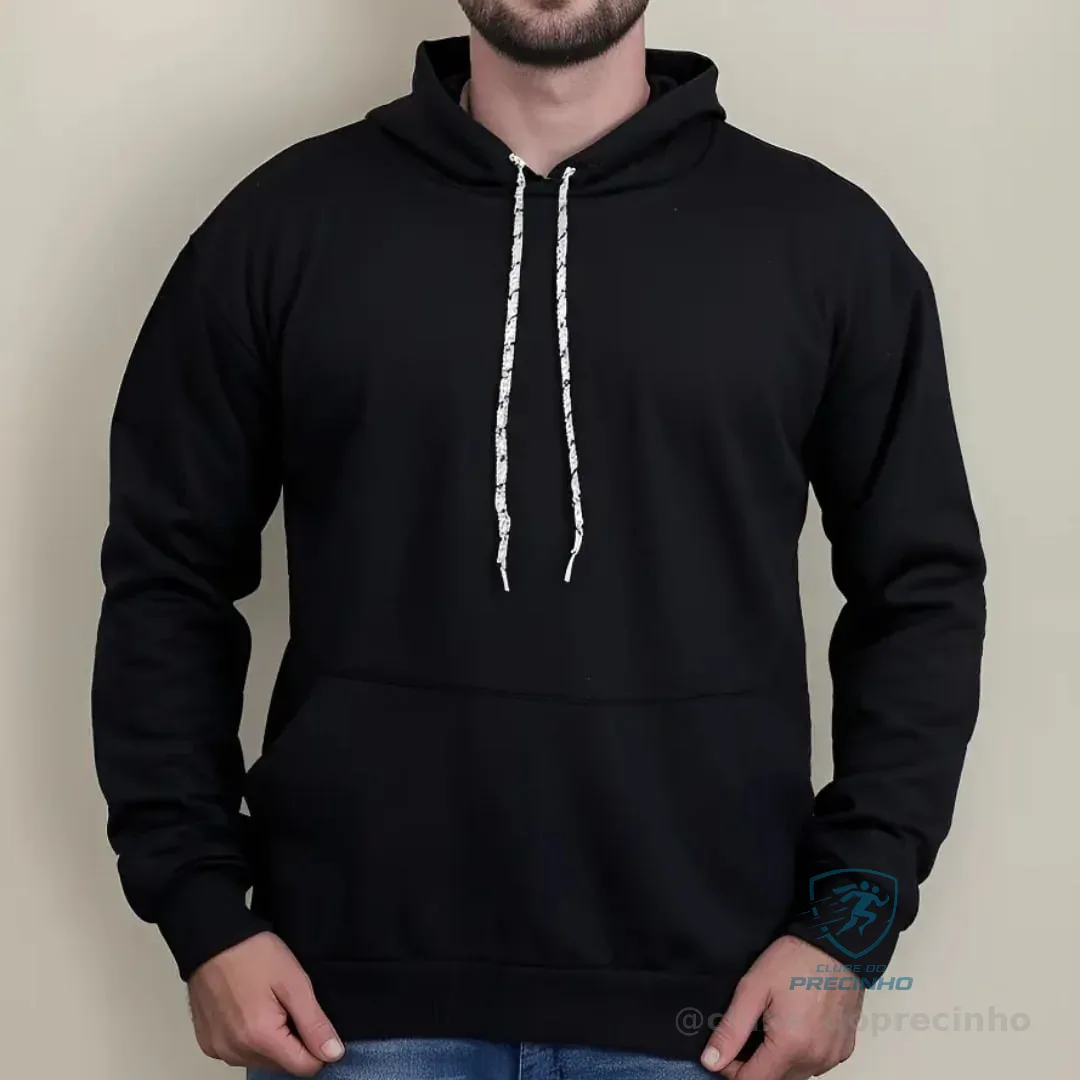 Moletom Canguru Algodão Unissex Blusa De Frio Flanelado Liso Mercado Livre