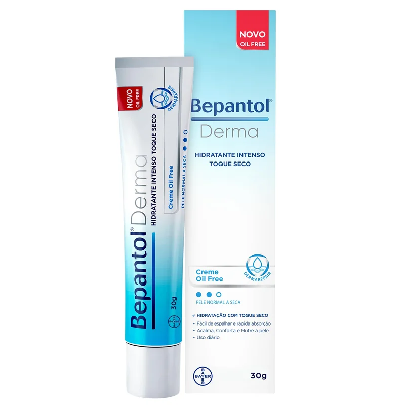 Bepantol Derma Toque Seco, Pele Normal a Seca, Hidratante Facial e Corporal, Bepantol Oil Free, 30g