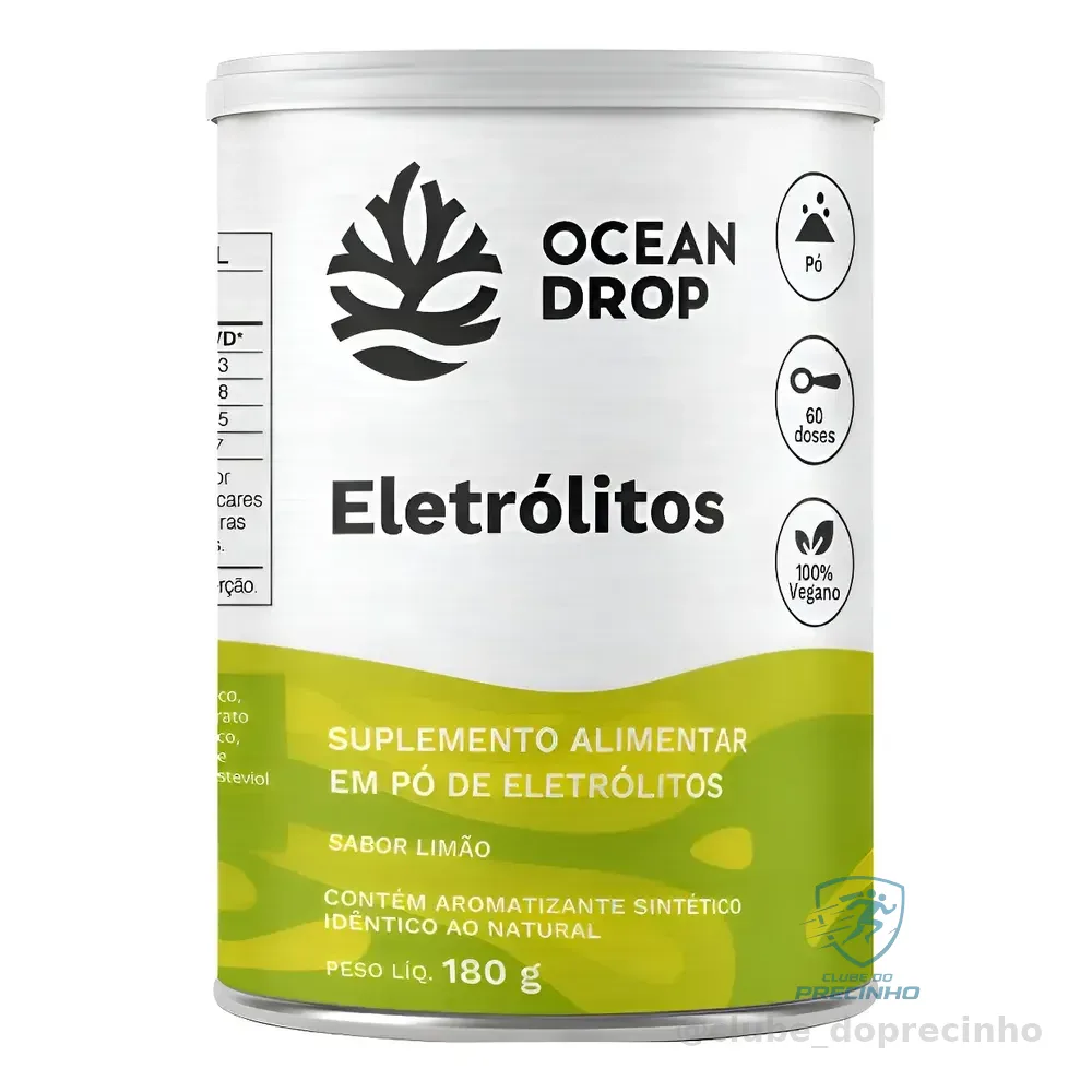 Eletrólitos Ocean Drop Sódio Potássio Fósforo Magnésio Eletrolitos 180g Sabor Limão