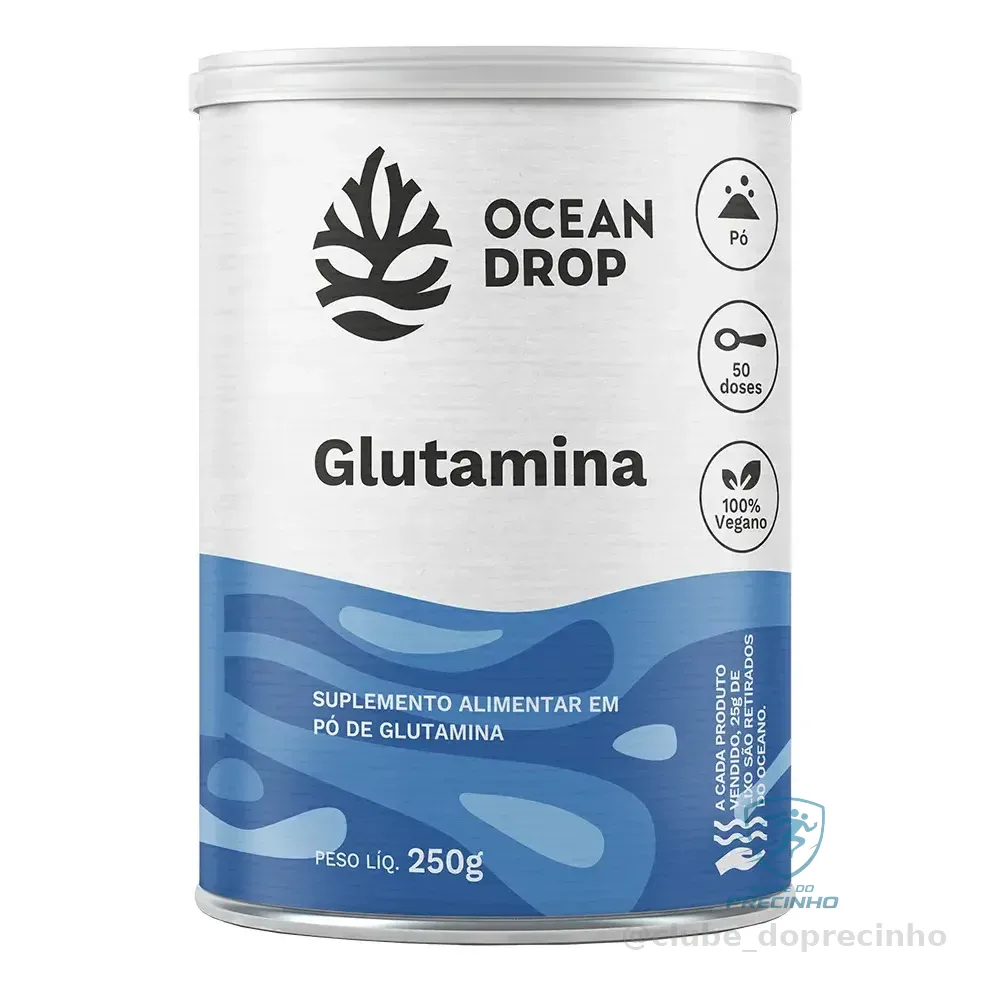 Glutamina Em Pó (250g) Ocean Drop Sabor Sem Sabor