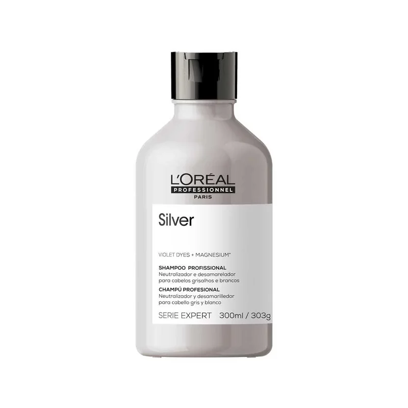 L'Oreal Professionnel Shampoo Silver, Neutraliza Tons Amarelos Indesejados, 300ml