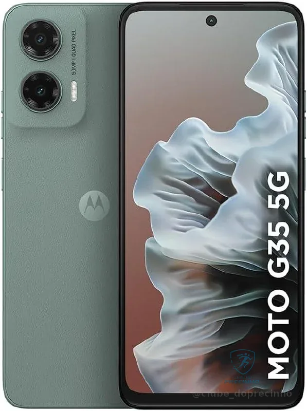 Smartphone Motorola Moto g35 5G - 256GB 12GB (4GB RAM+8GB Ram Boost) e Camera 50MP com AI NFC Tela 6.7" com Superbrilho - Cinza Vegan Leather