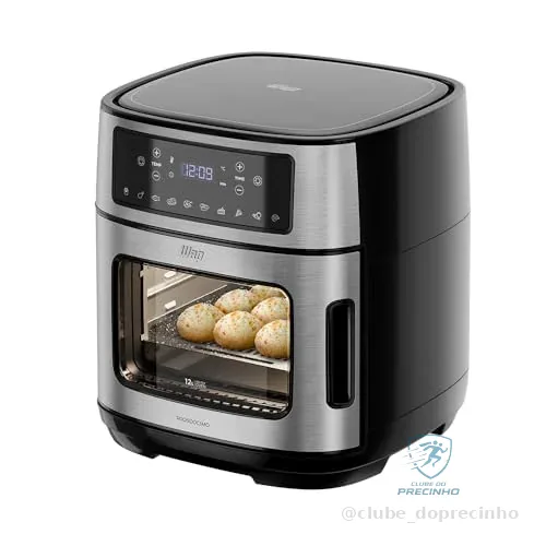 WAP Fritadeira Elétrica Air Fryer OVEN DIGITAL 12 Litros, com 10 Funções, sem Óleo, Antiaderente, 2000W 220V :  Cozinha