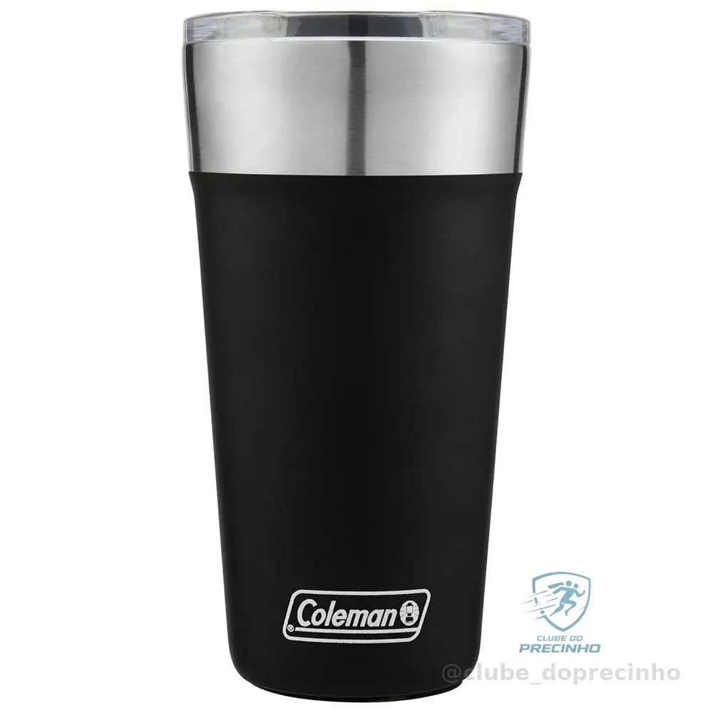 Copo Térmico com Tampa 600ml Preto Coleman
