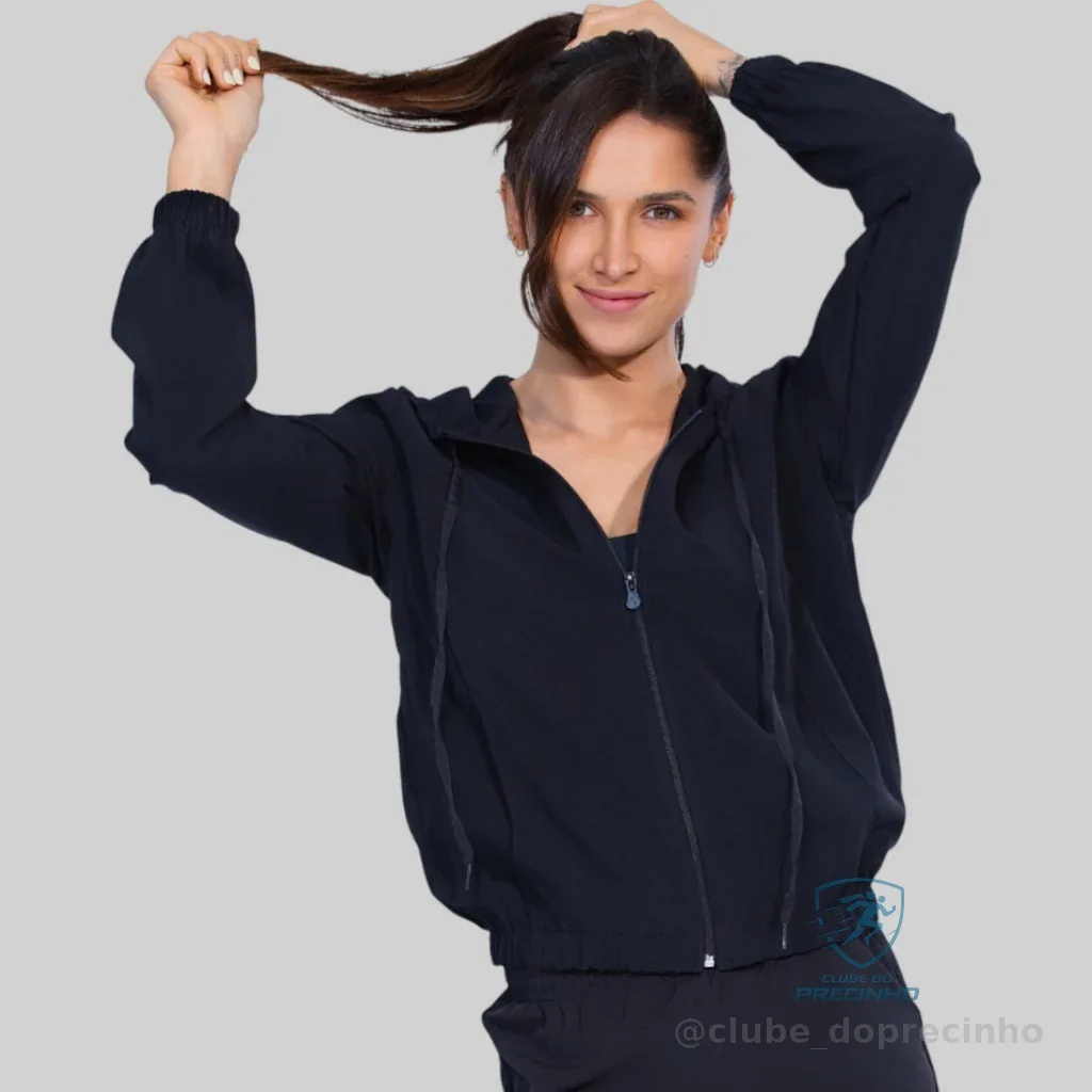 Jaqueta Blusa Corta Vento Feminina Capuz Leve Casual Esportiva Lisa Shopee