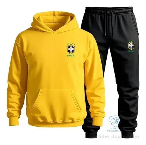 Conjunto Moletom Canguru Calça Blusa Seleção Brasileira