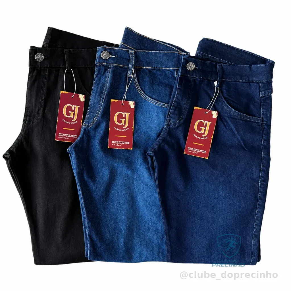 Kit 3 Calças Jeans Masculina Slim Original Elastano Lycra Shopee