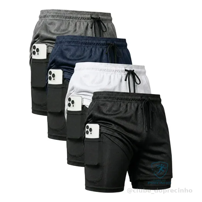 Kit 4 Shorts 2 Em 1 Dryfit Mercado Livre