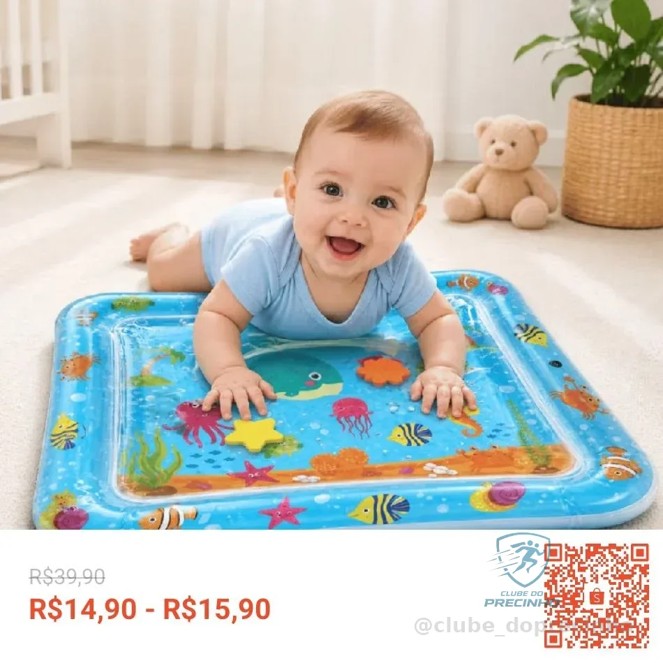 Tapete Infantil de Água Inflável para Bebê Sensorial Coordenação Motora Brinquedo Educativo