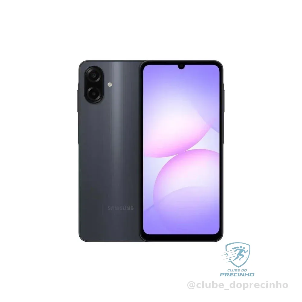 Celular Galaxy A07 Tela 6.7 128GB 4G 90Hz Câmera Dupla 50MP Preto Samsung