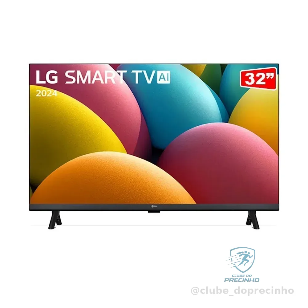 Smart TV LG 32″ HD 32LR600BPSA – Processador α5 AI Gen6, Alexa, webOS 23 Bivolt