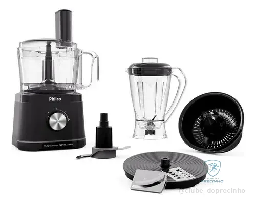 Multiprocessador Philco 5 Em 1 1000w Com Liquidificador 2,2l Preto Pmp11a 127v