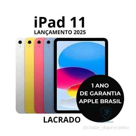 Tablet Apple IPad 11” A16 2025 Geração Lacrado Original 1 Ano Garantia Apple Brasil com NF Pronta entrega Wi Fi ADS