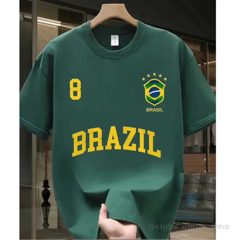 Camiseta Brasil Copa Mundo Unissex Algodão Premium Envio Imediato Shopee