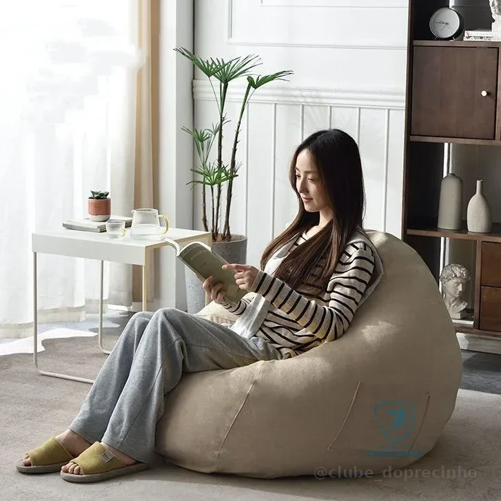 Puff Gigante suede 9983 sem enchimento envio imediato Shopee