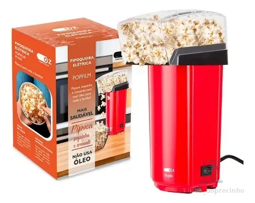 Pipoqueira Elétrica Popfilm Manteiga Sem Oleo 900w 127v Vermelho 127v