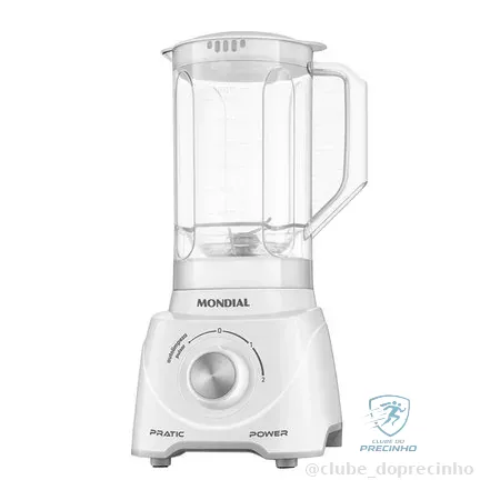 Liquidificador Mondial L-97-W Pratic Power - Copo Polipropileno, 3 Velocidades+Pulsar, 500W, Branco